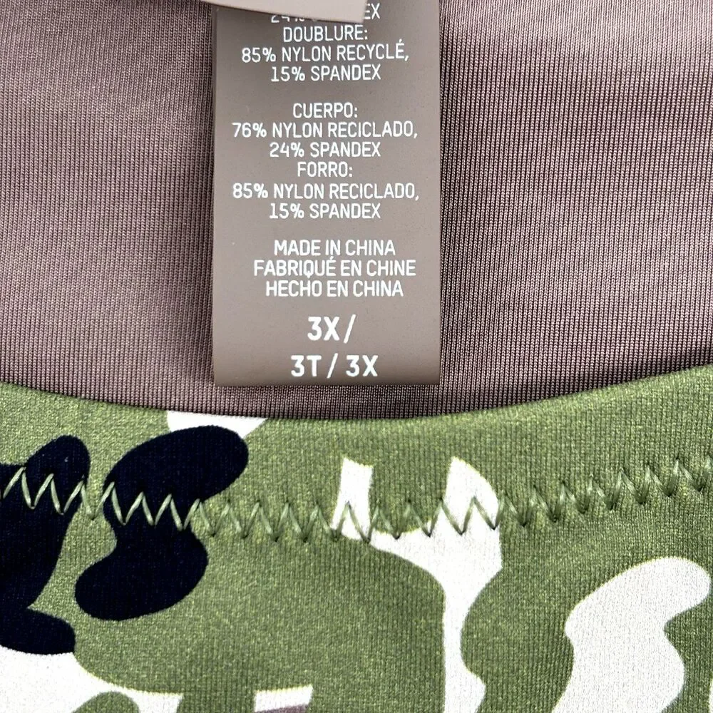 Skims Size 3X Recycled Swim Bikini Bottom Logo Cheeky Tanga Camo Print NWT
